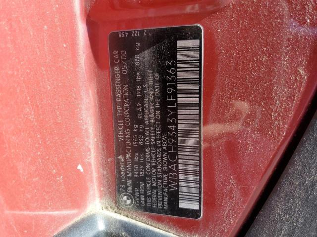 Photo 10 from auction – 2000 BMW Z3 2.3 with VIN WBACH9343YLF91363