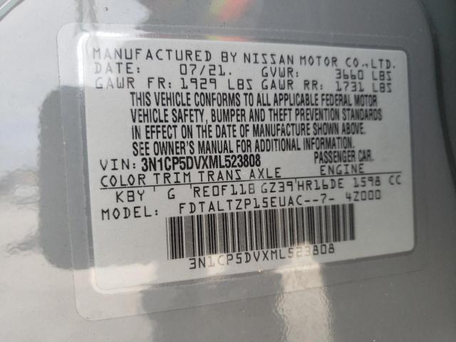 Photo 10 from auction – 2021 NISSAN KICKS SR with VIN 3N1CP5DVXML523808