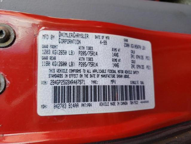 Photo 10 from auction – 1999 DODGE CARAVAN with VIN 2B4GP25G9XR407971