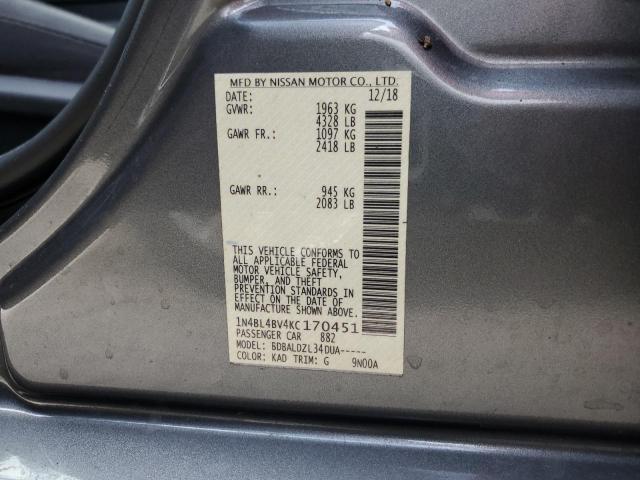 Photo 10 from auction – 2019 NISSAN ALTIMA S with VIN 1N4BL4BV4KC170451
