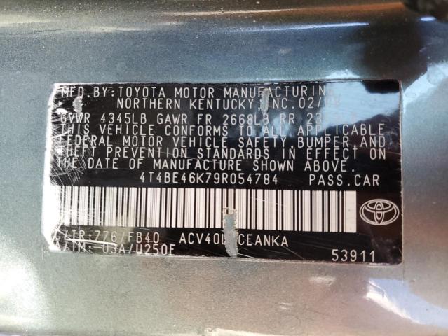 Photo 10 from auction – 2009 TOYOTA CAMRY BASE with VIN 4T4BE46K79R054784