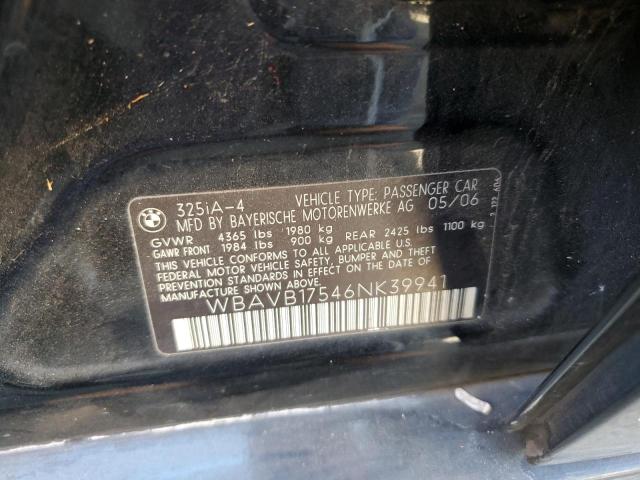 Photo 10 from auction – 2006 BMW 325 I AUTO with VIN WBAVB17546NK39941