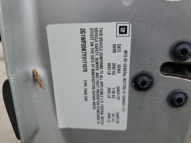 Photo 10 from auction – 2000 CHEVROLET IMPALA with VIN 2G1WF55K7Y9171676