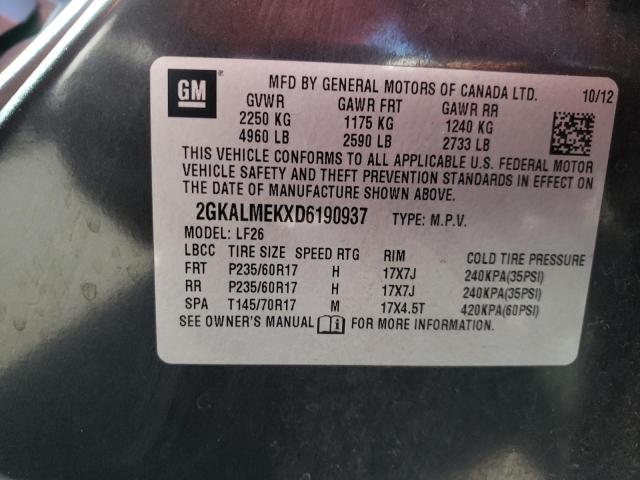Photo 10 from auction – 2013 GMC TERRAIN SL with VIN 2GKALMEKXD6190937