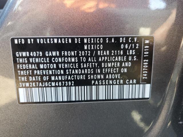 Photo 10 from auction – 2012 VOLKSWAGEN JETTA BASE with VIN 3VW2K7AJ6CM467392