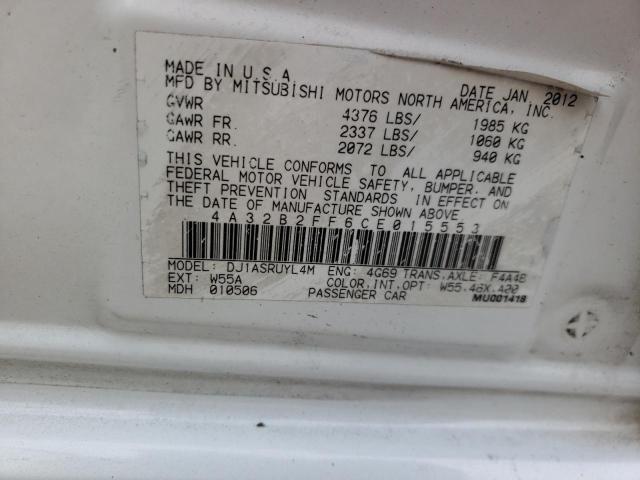 Photo 10 from auction – 2012 MITSUBISHI GALANT FE with VIN 4A32B2FF6CE015553
