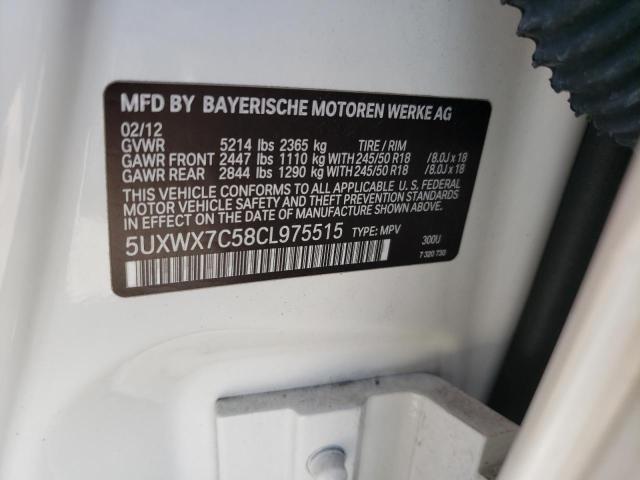 Photo 10 from auction – 2012 BMW X3 XDRIVE3 with VIN 5UXWX7C58CL975515