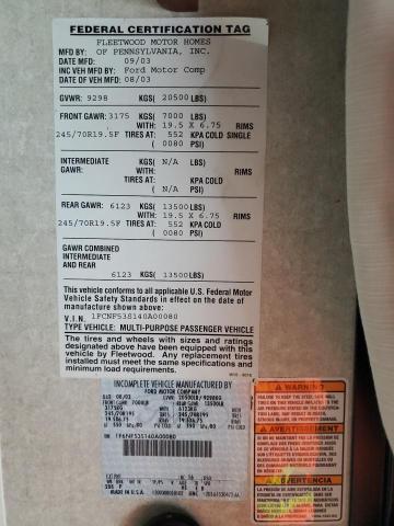 Photo 10 from auction – 2004 FORD F550 SUPER with VIN 1F6NF53S140A00080