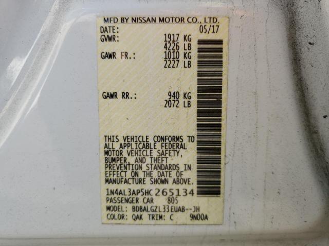 Photo 10 from auction – 2017 NISSAN ALTIMA 2.5 with VIN 1N4AL3AP5HC265134