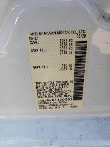 Photo 10 from auction – 2020 NISSAN ALTIMA S with VIN 1N4BL4BV4LN320063