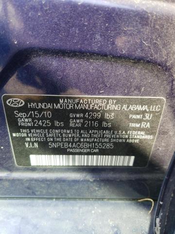 Photo 10 from auction – 2011 HYUNDAI SONATA GLS with VIN 5NPEB4AC6BH155285