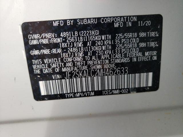 Photo 10 from auction – 2021 SUBARU FORESTER S with VIN JF2SKALC2MH462633