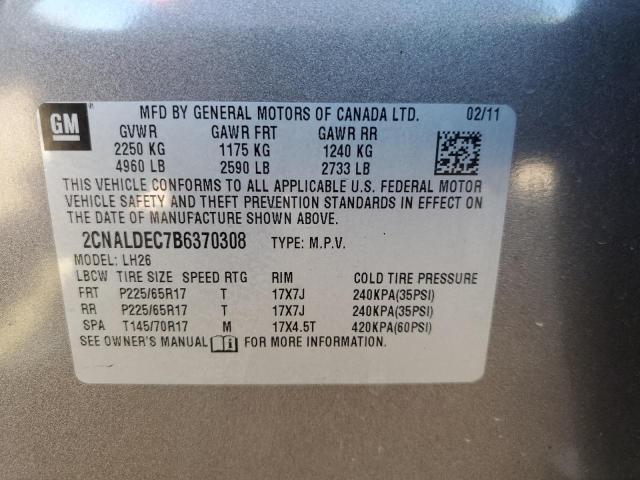 Photo 10 from auction – 2011 CHEVROLET EQUINOX LT with VIN 2CNALDEC7B6370308