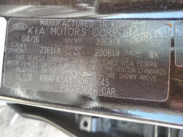 Photo 10 from auction – 2016 KIA FORTE EX with VIN KNAFX5A87G5633645