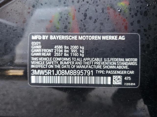 Photo 10 from auction – 2021 BMW 330I with VIN 3MW5R1J08M8B95791