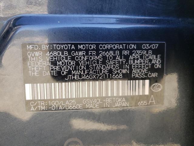 Photo 10 from auction – 2007 LEXUS ES 350 with VIN JTHBJ46GX72111668
