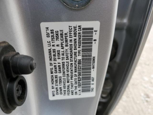 Photo 10 from auction – 2014 HONDA CIVIC LX with VIN 19XFB2F56EE031884