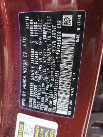 Photo 10 from auction – 2018 HONDA CLARITY with VIN JHMZC5F16JC021929