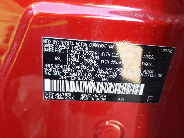 Photo 10 from auction – 2016 TOYOTA RAV4 LE with VIN JTMZFREV1GJ080945