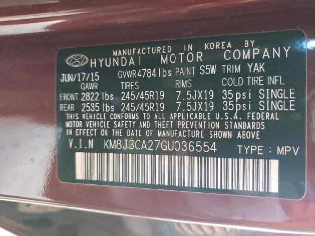 Photo 10 from auction – 2016 HYUNDAI TUCSON LIM with VIN KM8J3CA27GU036554