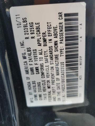 Photo 10 from auction – 2012 HONDA ACCORD EXL with VIN 1HGCS1B80CA003030