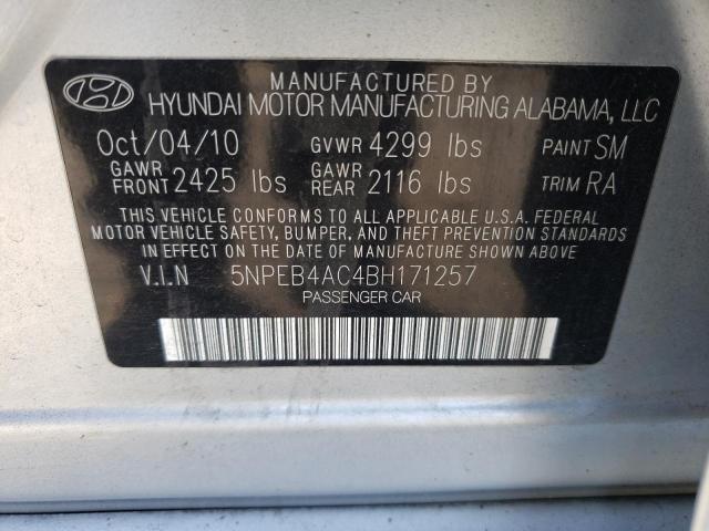 Photo 10 from auction – 2011 HYUNDAI SONATA GLS with VIN 5NPEB4AC4BH171257