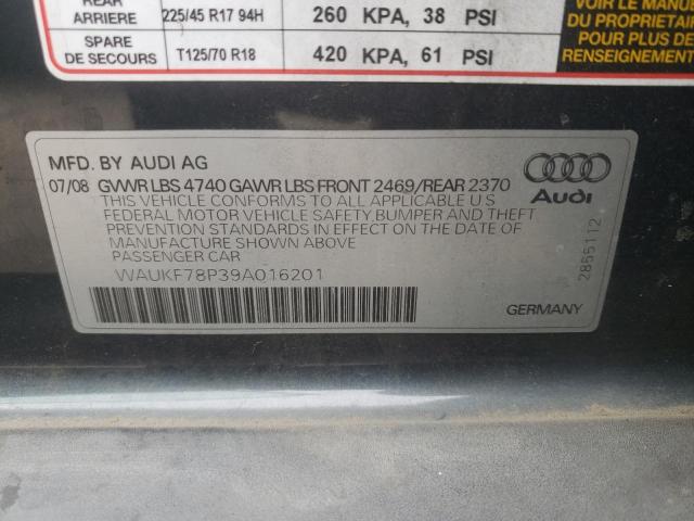 Photo 10 from auction – 2009 AUDI A3 2.0T QU with VIN WAUKF78P39A016201