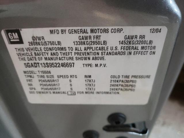 Photo 10 from auction – 2005 BUICK RAINIER CX with VIN 5GADT13S952246697