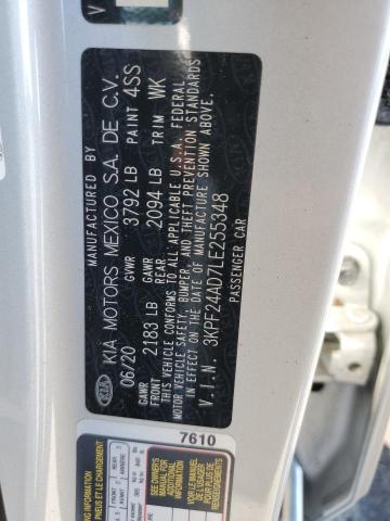 Photo 10 from auction – 2020 KIA FORTE FE with VIN 3KPF24AD7LE255348