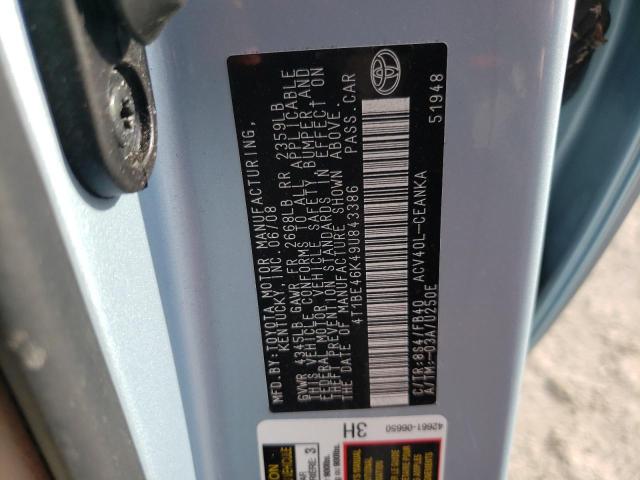 Photo 10 from auction – 2009 TOYOTA CAMRY BASE with VIN 4T1BE46K49U843386