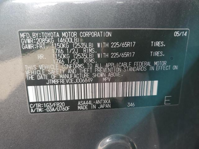 Photo 10 from auction – 2014 TOYOTA RAV4 LE with VIN JTMBFREV0EJ006849