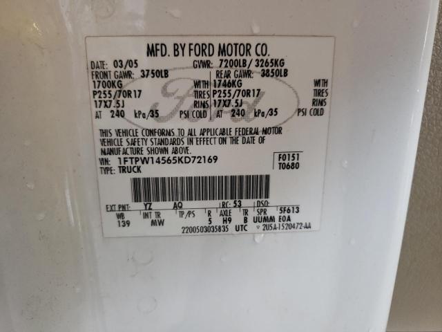 Photo 10 from auction – 2005 FORD F150 SUPER with VIN 1FTPW14565KD72169