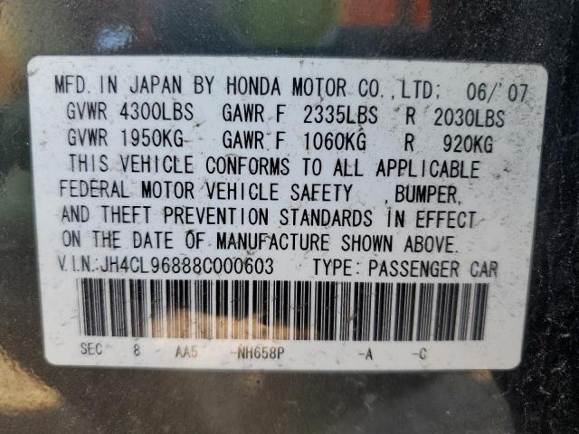 Photo 10 from auction – 2008 ACURA TSX with VIN JH4CL96888C000603