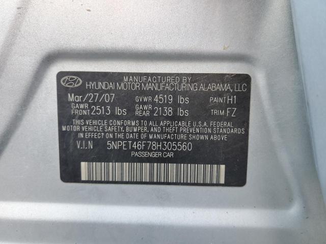Photo 10 from auction – 2008 HYUNDAI SONATA GLS with VIN 5NPET46F78H305560
