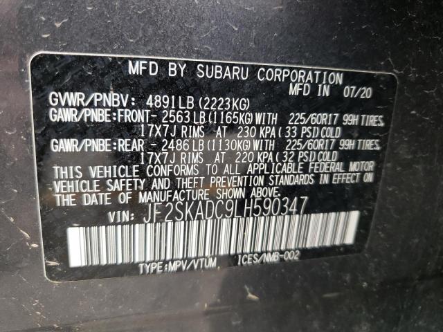 Photo 10 from auction – 2020 SUBARU FORESTER with VIN JF2SKADC9LH590347
