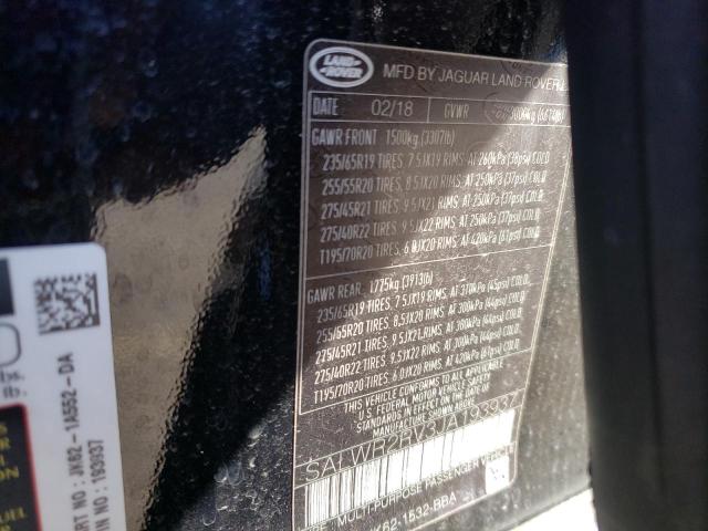 Photo 10 from auction – 2018 LAND ROVER RANGE ROVE with VIN SALWR2RV3JA193937