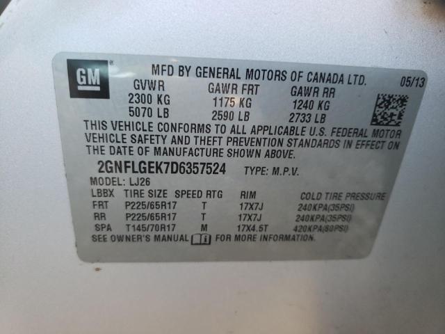 Photo 10 from auction – 2013 CHEVROLET EQUINOX LT with VIN 2GNFLGEK7D6357524