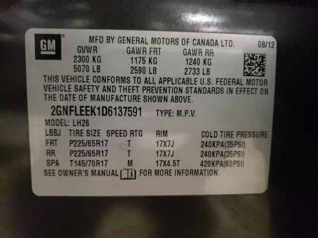 Photo 10 from auction – 2013 CHEVROLET EQUINOX LT with VIN 2GNFLEEK1D6137591