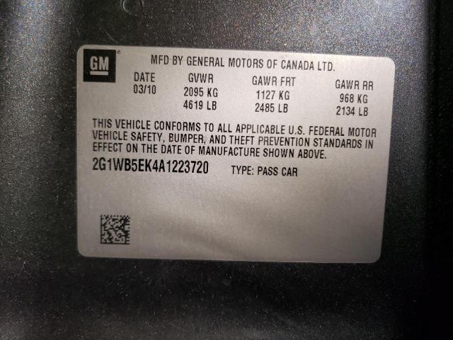 Photo 10 from auction – 2010 CHEVROLET IMPALA LT with VIN 2G1WB5EK4A1223720