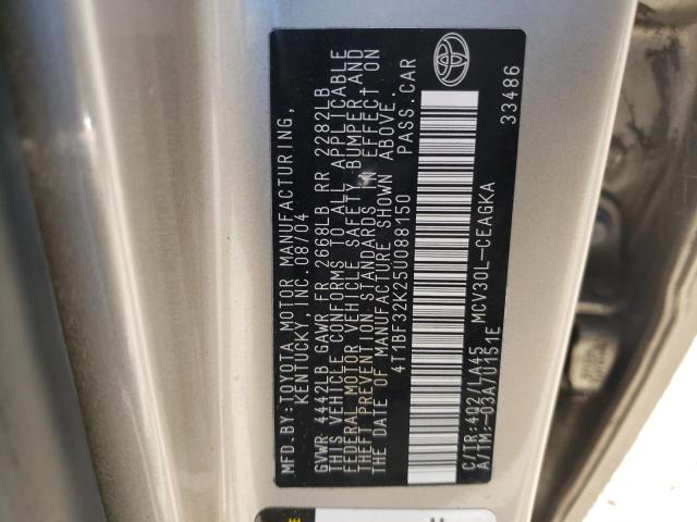 Photo 10 from auction – 2005 TOYOTA CAMRY LE with VIN 4T1BF32K25U088150