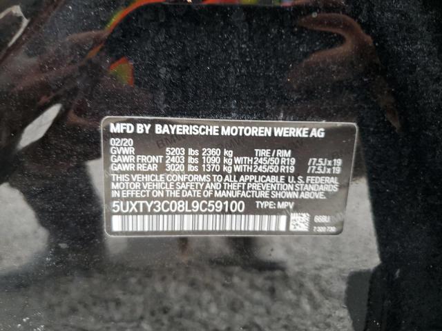Photo 10 from auction – 2020 BMW X3 SDRIVE3 with VIN 5UXTY3C08L9C59100