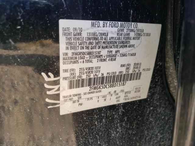 Photo 10 from auction – 2011 FORD FLEX LIMIT with VIN 2FMGK5DC5BBD15187