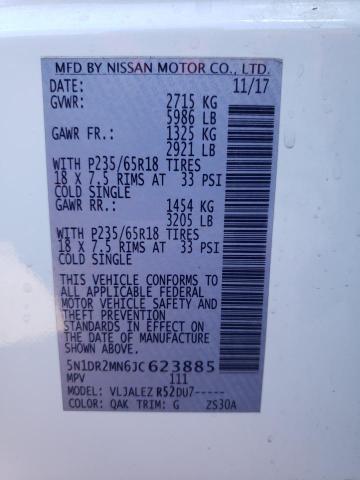 Photo 10 from auction – 2018 NISSAN PATHFINDER with VIN 5N1DR2MN6JC623885