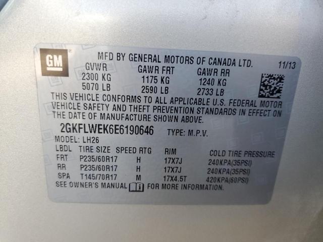 Photo 10 from auction – 2014 GMC TERRAIN SL with VIN 2GKFLWEK6E6190646