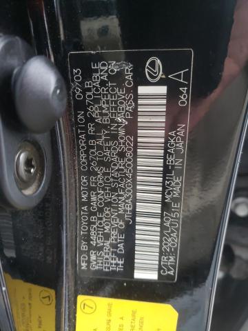 Photo 10 from auction – 2004 LEXUS ES 330 with VIN JTHBA30GX45008022