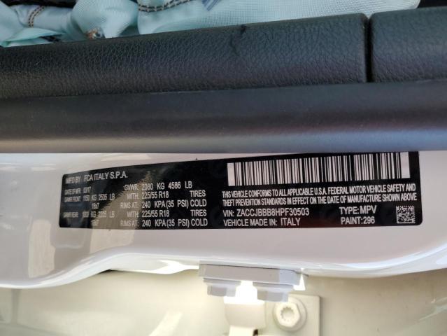 Photo 10 from auction – 2017 JEEP RENEGADE L with VIN ZACCJBBB8HPF30503