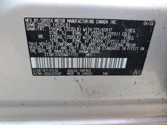 Photo 10 from auction – 2009 TOYOTA RAV4 with VIN 2T3BF33V09W011122