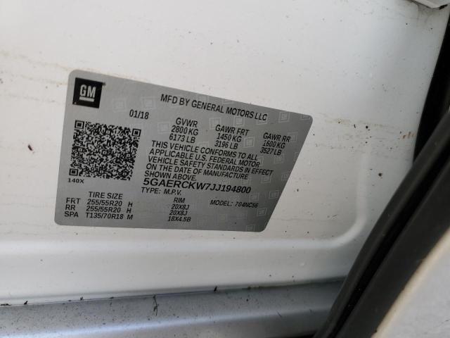 Photo 10 from auction – 2018 BUICK ENCLAVE PR with VIN 5GAERCKW7JJ194800