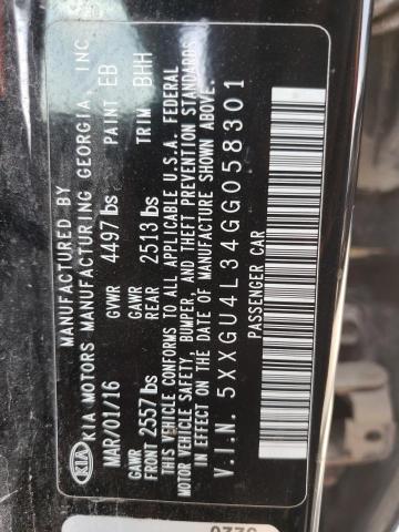 Photo 10 from auction – 2016 KIA OPTIMA EX with VIN 5XXGU4L34GG058301