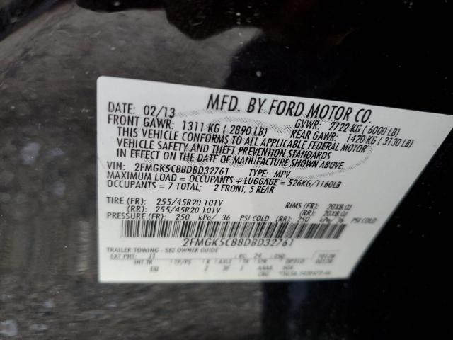Photo 10 from auction – 2013 FORD FLEX SEL with VIN 2FMGK5C88DBD32761